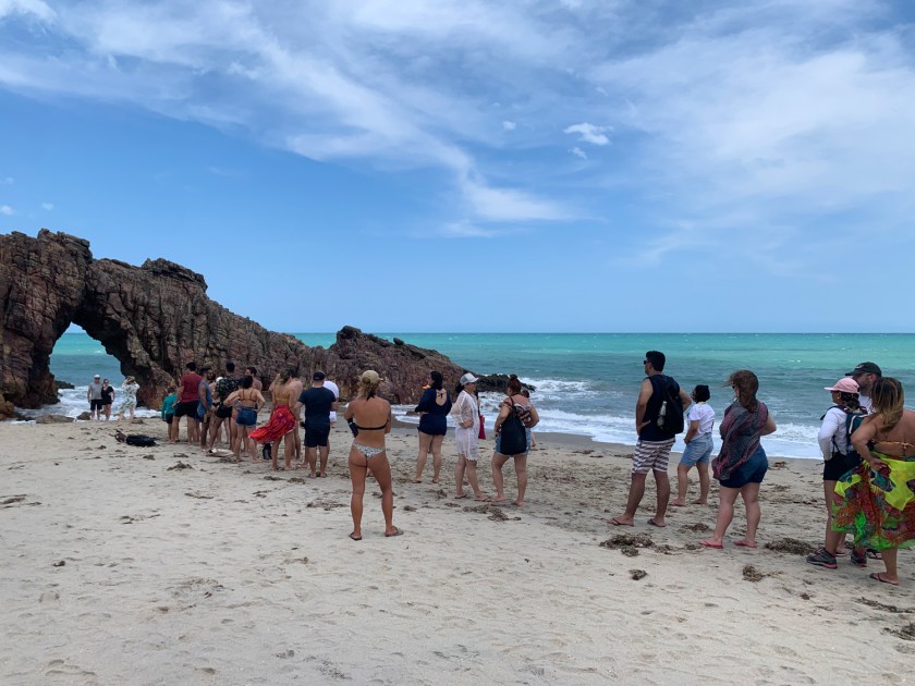 Fila para tirar foto