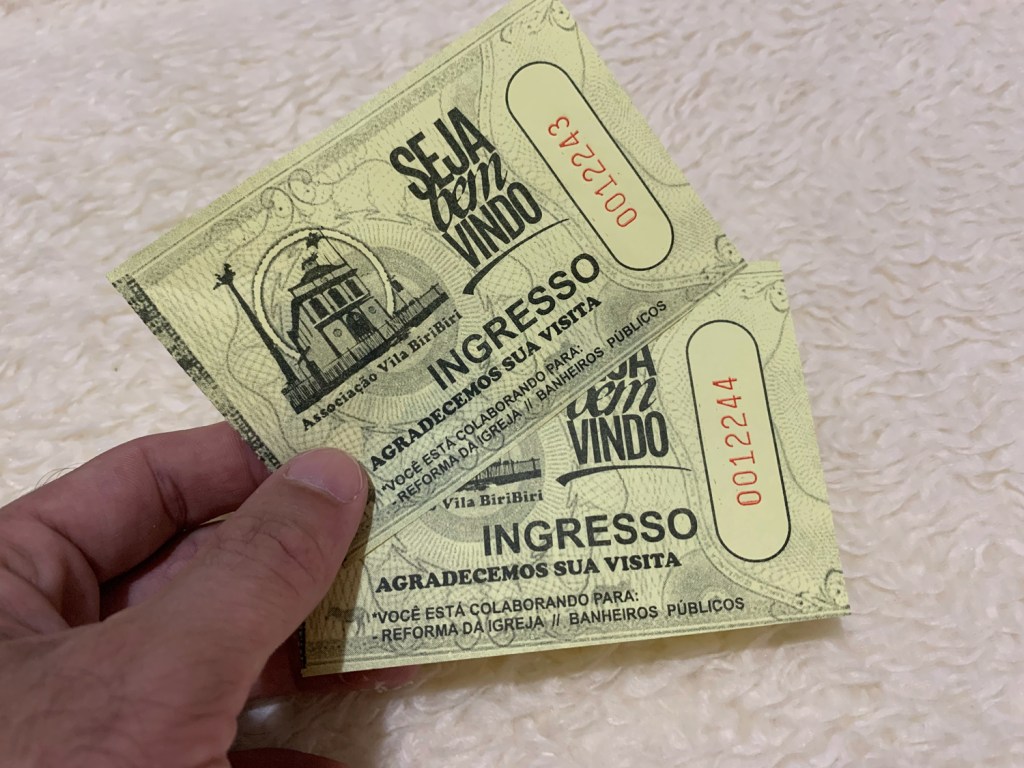 Ingresso para acesso à vila