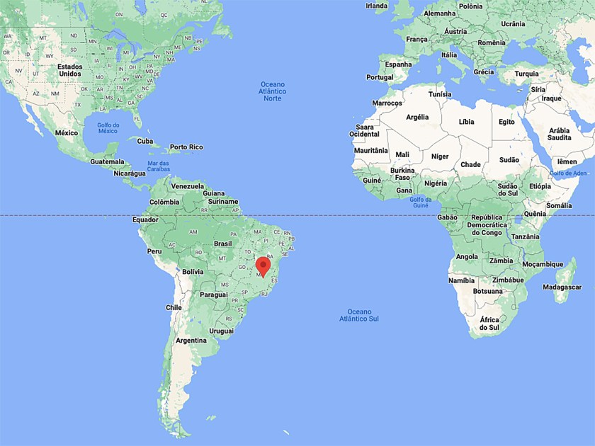 Localização de Diamantina no Mapa Múndi