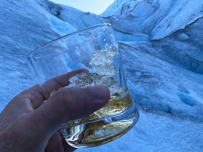 Drink com gelo do glaciar