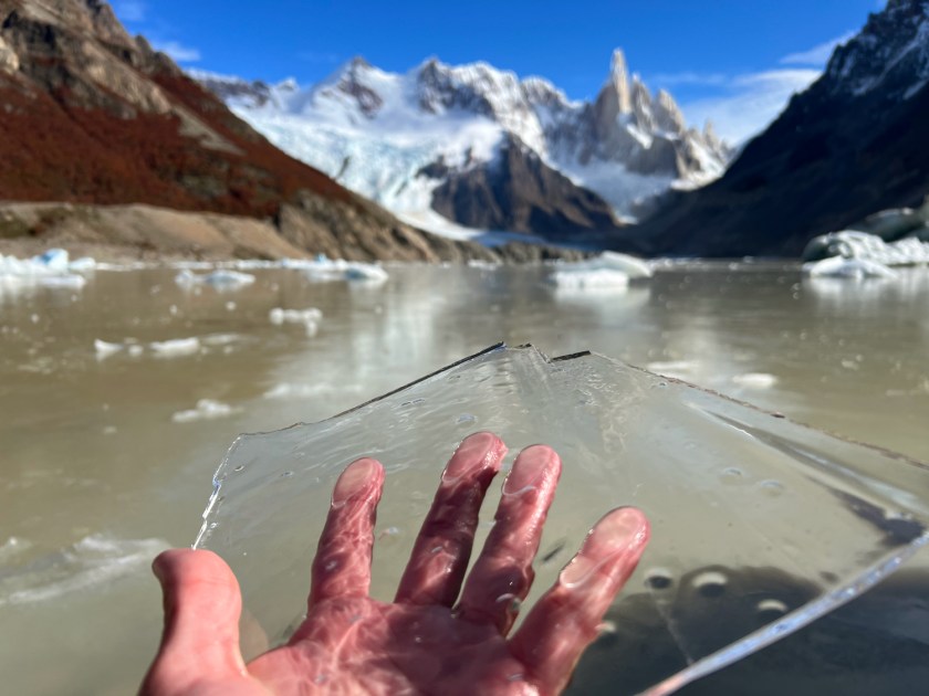 Placa de gelo da superfície do lago